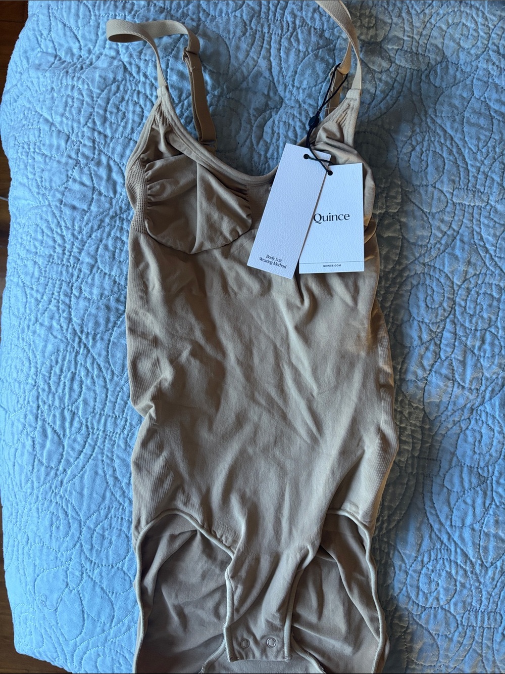 Quince Beige Nude Toned Shaping Bodysuit